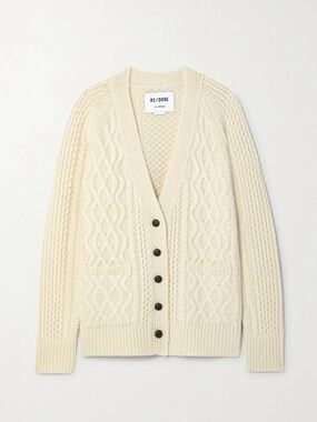 Re/Done 90s Cardigan Wool Cable Knit Medium